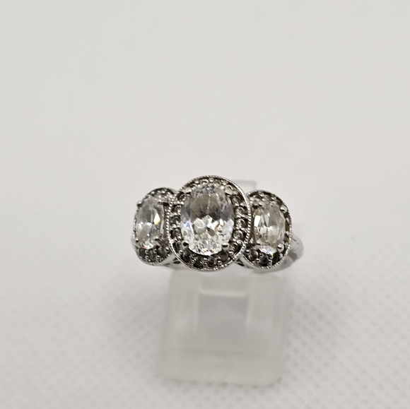 Tacori Diamonique Epiphany in Bloom Platinum Clad 925 Ring Size … - Picture 7 of 16